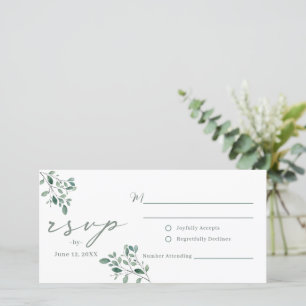 Eucalyptus Sage Aquarelle mariage RSVP Carte posta