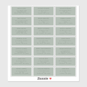 Eucalyptus Sage Green Mariage Étiquette de adresse