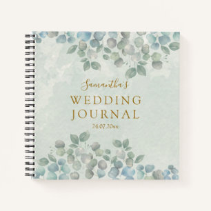 Eucalyptus sauge vert aquarelle mariage carnet