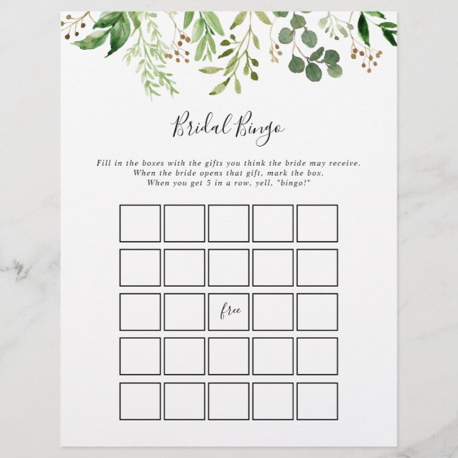 Eucalyptus Simple Brown Floral Bridal Jeu (Devant)