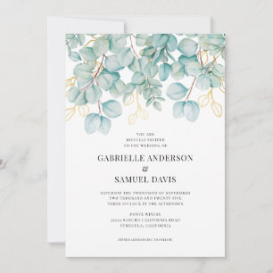 Eucalyptus Turquoise et Gold Greenery Mariage Invi