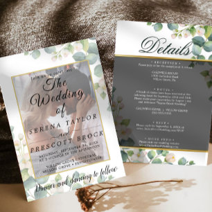 Eucalyptus Vellum Overlay Faire-part de mariage