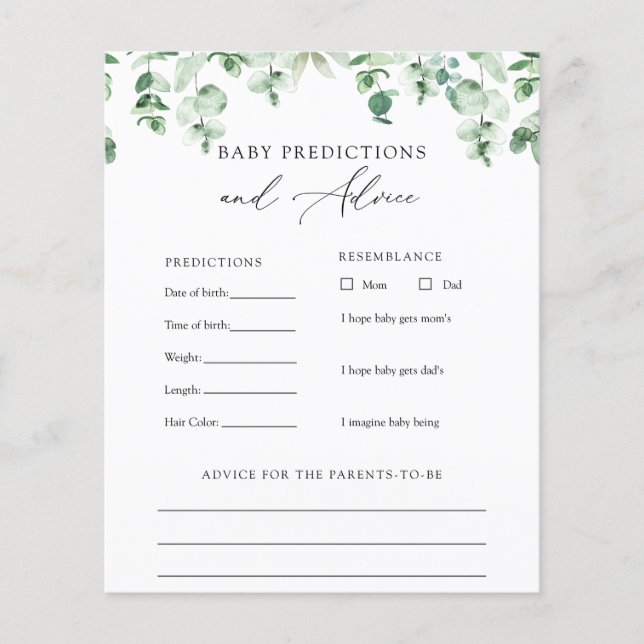 Eucalyptus verdure Baby Conseils et prédictions (Devant)