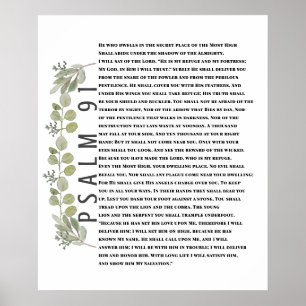 Eucalyptus Verdure Bible Art Psaume 91 Poster