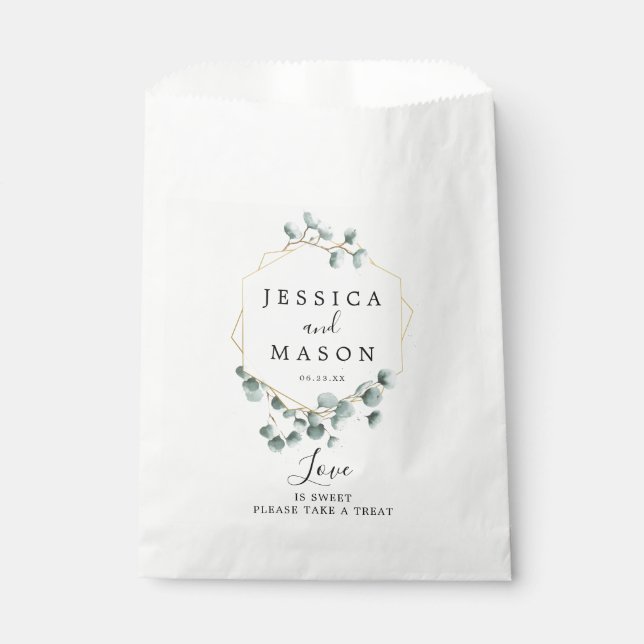 Eucalyptus Verdure Mariage Favor Sacs (Devant)