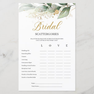 Eucalyptus verdure nuptiale Scattergories jeu