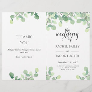 Eucalyptus Verdure Script de mariage floral