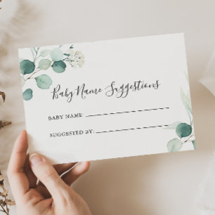 Eucalyptus vert été Nom du bébé Suggestions Carte