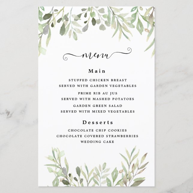 Eucalyptus Vert Mariage simple (Devant)