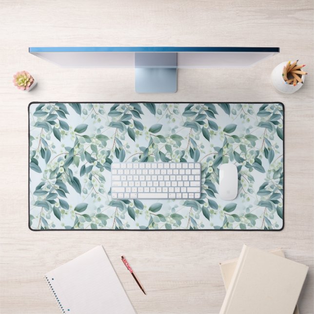 Eucalyptus Vert Sage Doux Aquarelle (Bureau 1)