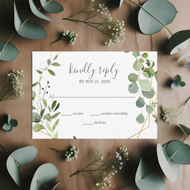 Eucalyptus vert Script mariage RSVP (Créateur téléchargé)