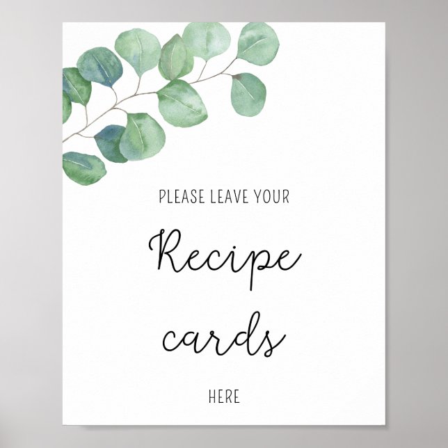Eucalyptus - Votre carte de recette ici affiche (Devant)