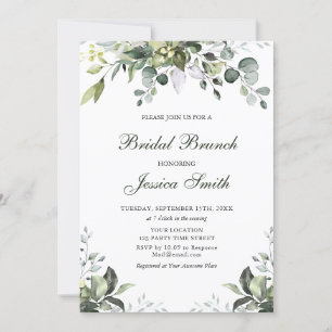 Eucalyptus Watercolor Bridal Brunch Invitation
