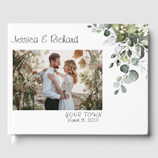 Eucalyptus Watercolor Mariage PHOTO Livre d'or