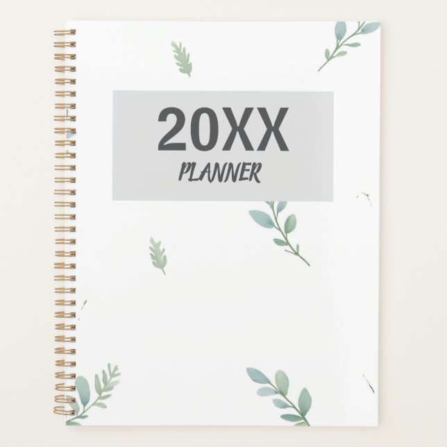 Eucalyptus Watercolor Weekly & Monthly Planner (Devant)