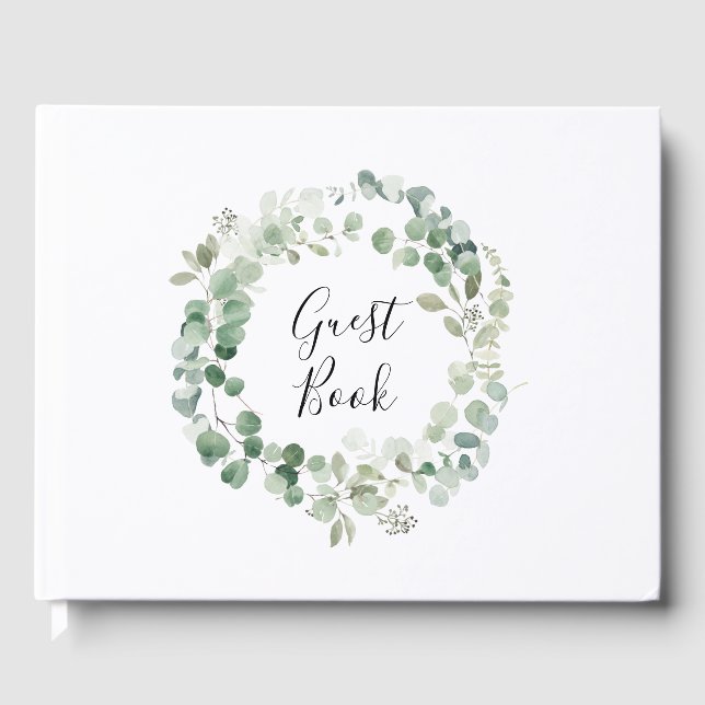 Eucalyptus Wreath Botanique Mariage Livre d'or (Recto)