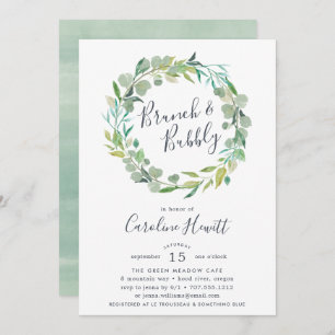 Eucalyptus Wreath Brunch & Bubbly Invitation