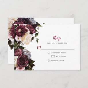 Euphoria Boho Bourgogne rose blanc Floral RSVP