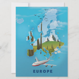 Europe Carte paysage poster de voyage