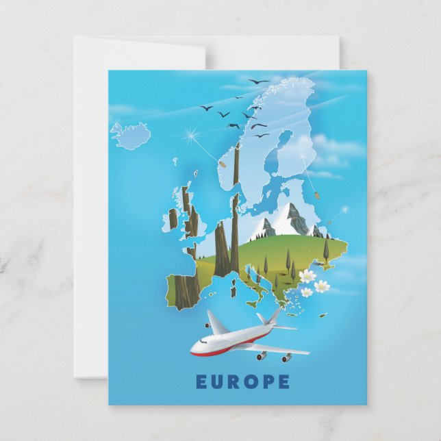Europe Carte paysage poster de voyage (Devant)