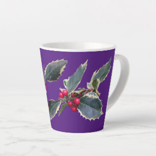 Europe Holly Cust. Mug en latte violette
