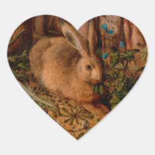 European Painting Rabbit Année 2023 Sticker Coeur