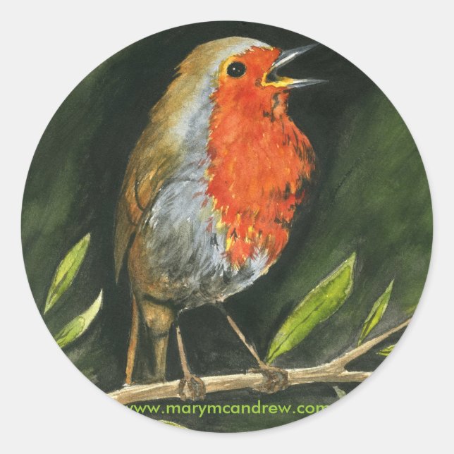 European Robin - Angleterre Oiseaux Stickers (Devant)