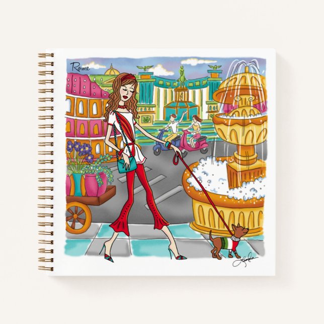 European Travel Girl in Rome Carnet (Devant)