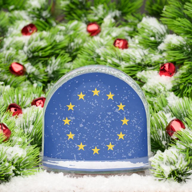 European Union flag snow globe with custom photo (Noël)