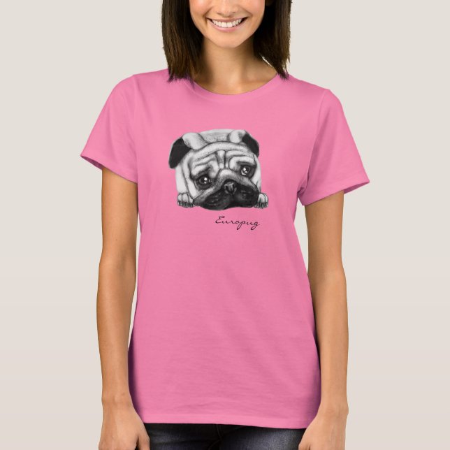 Europug The Sad Face Ladies Ringer T-Shirt (Devant)
