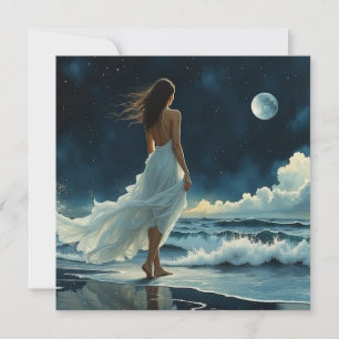 Évasion au bord de la mer sous la Lune   Vierge