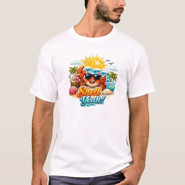 Évasion d'été doré – T-shirt basique pour hommes d (Devant)