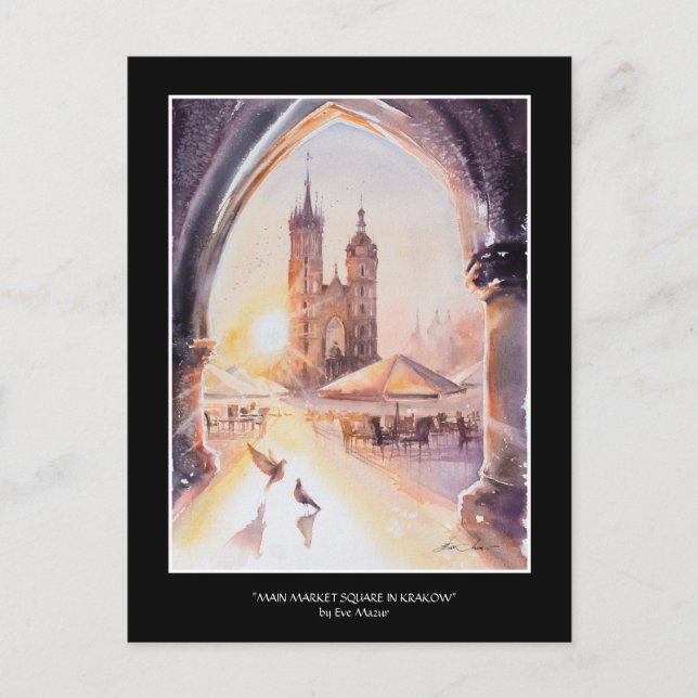 EVE Peint Cracovie Vieille Ville Carte postale (Devant)