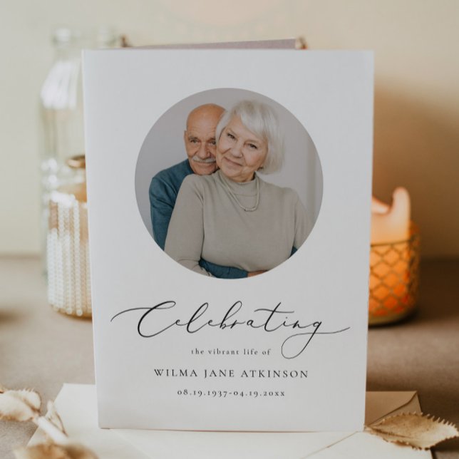 EVELYN Elegant Script Memorial Funeral Programme (Créateur téléchargé)