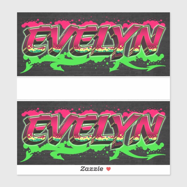 Evelyn Vorname Name Graffiti Aufkleber Sticker (Feuille)
