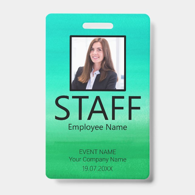 Événement de badge vert de code QR de personnel pe (Avant)