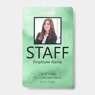 Événement de badge vert de code QR de personnel pe
