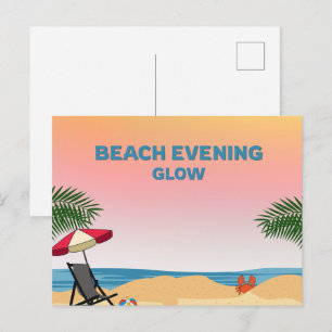 Événement de plage estivale Carte postale lumineu
