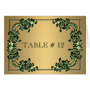 Événement mariage de numéro de table orné d'or ver