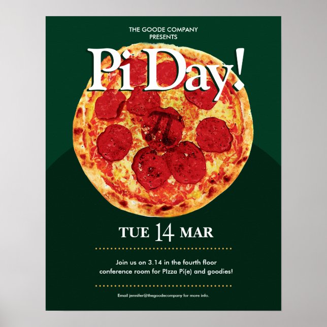 Événement Pi Day Company | Poster de la Pizza Part (Devant)