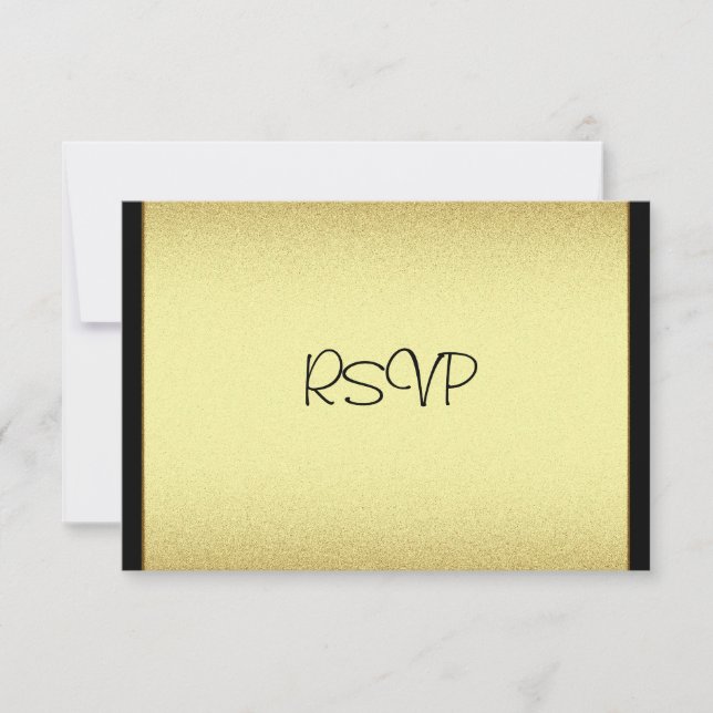 Événements de carte de réponse RSVP Gold Black (Devant)