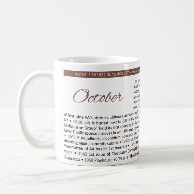 Événements marquants de l'histoire des AA - Tasse  (Gauche)
