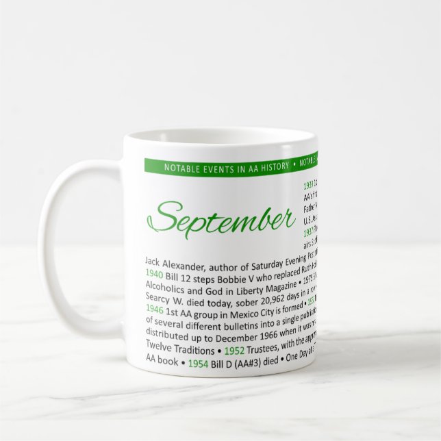 Événements marquants de l'histoire des AA - Tasse  (Gauche)