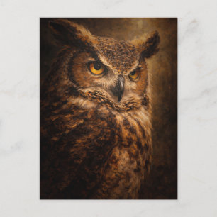 Evening Sentinel   Art de hibou   Carte postale