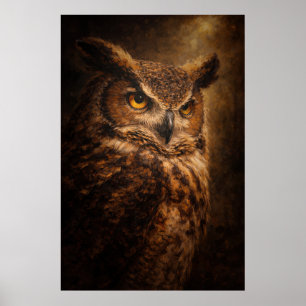Evening Sentinel   Owl Art   Affiche