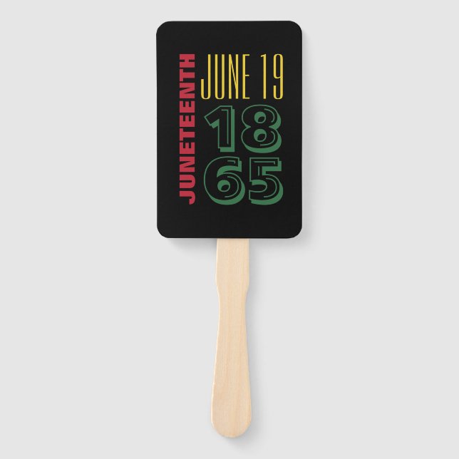 Éventail 19 juin 1865 Typographie Histoire noire (Devant)