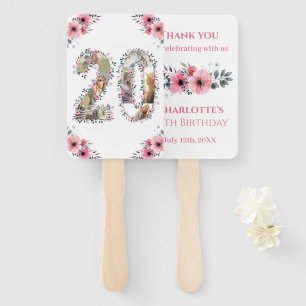Éventail 20e anniversaire Photo Collage Fille Rose Fleur Bl