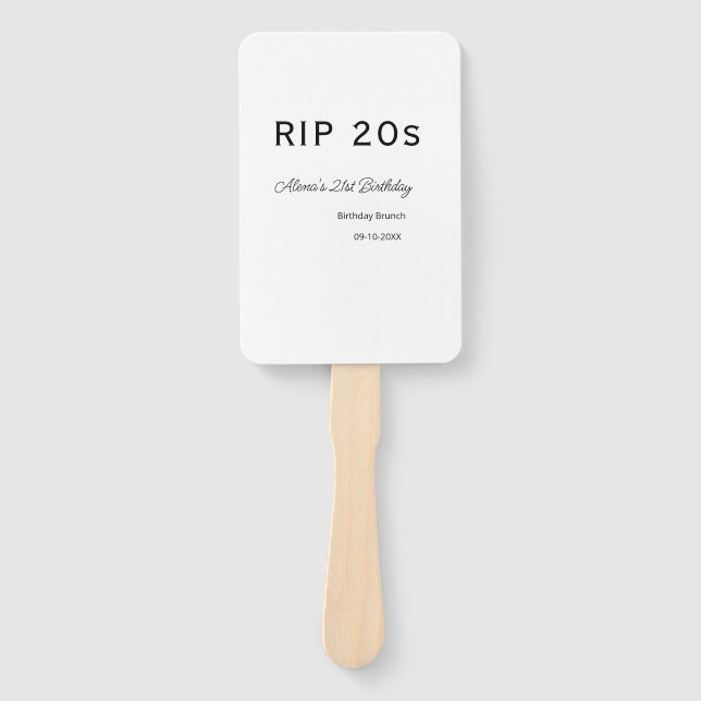 Éventail 20s 21e anniversaire simple date de brunch minimal (Devant)