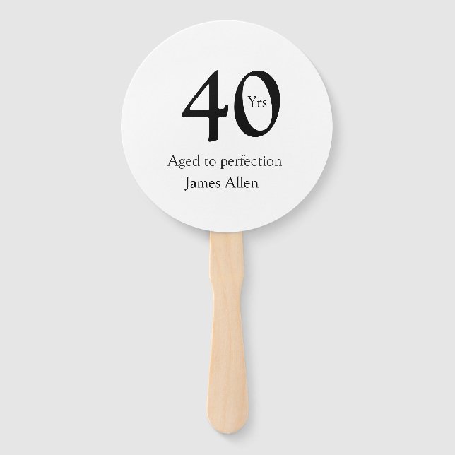 Éventail 40 ans vieillis à la perfection nom d'anniversaire (Devant)