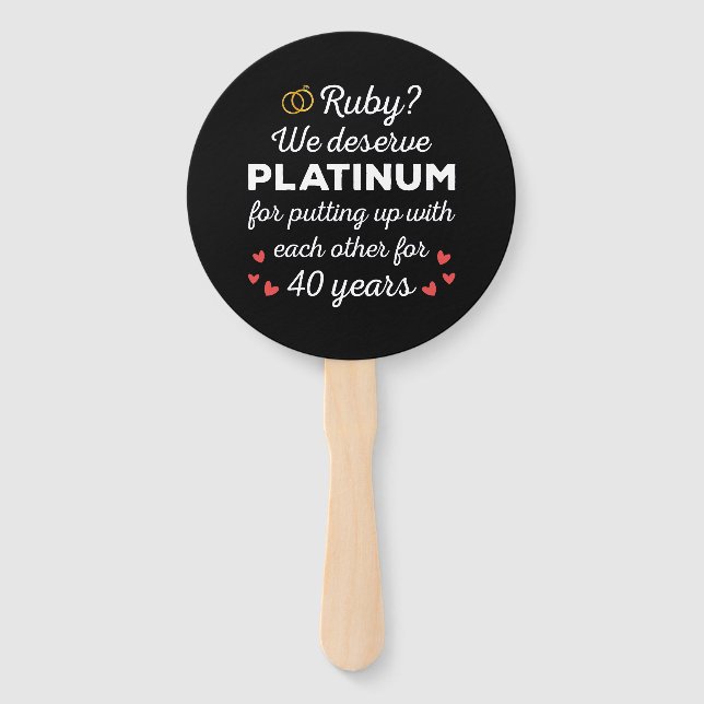 Éventail 40ème anniversaire du Mariage I - Ruby Funny Coupl (Devant)